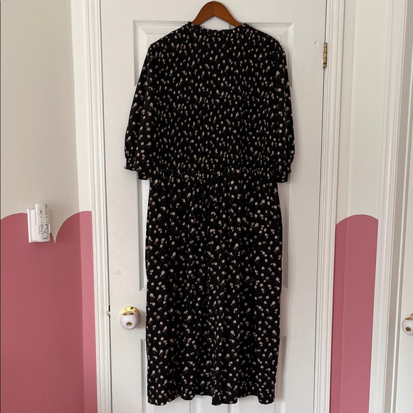 Monsoon Black Orielle Print Jersey Midi Dress - Picture 8 of 10